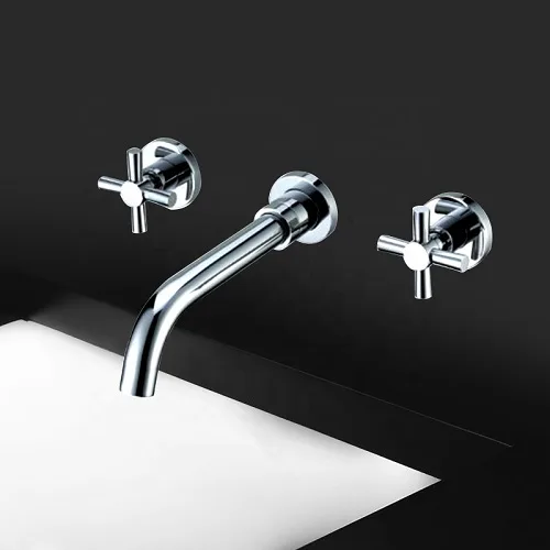 Vòi chậu lavabo âm tường màu chrome MKV-600002