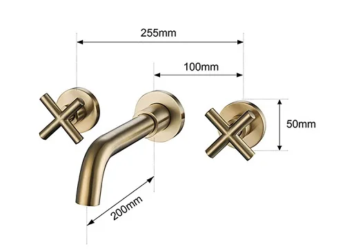 Vòi chậu lavabo âm tường màu chrome MKV-600002