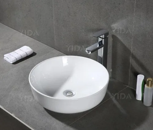 Chậu lavabo dương bàn màu trắng MKC-2185