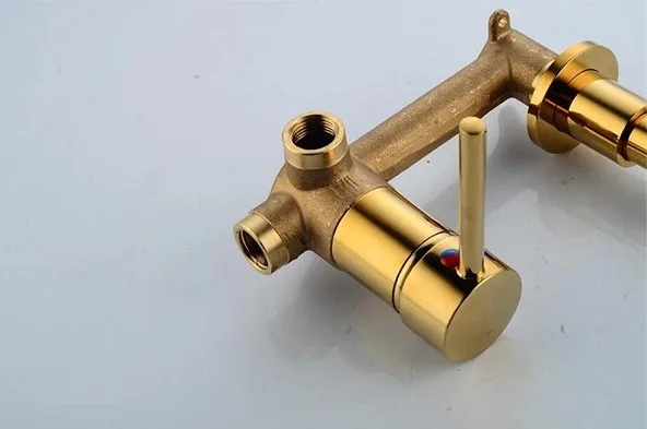 Vòi chậu lavabo âm tường màu vàng MKV-600003GB
