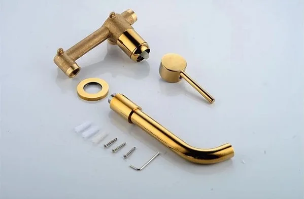 Vòi chậu lavabo âm tường màu vàng MKV-600003GB