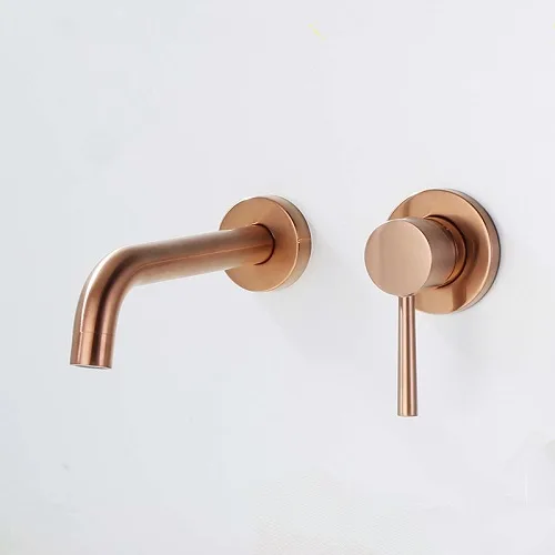 Vòi lavabo âm tường màu hồng vàng MKV-600010RG