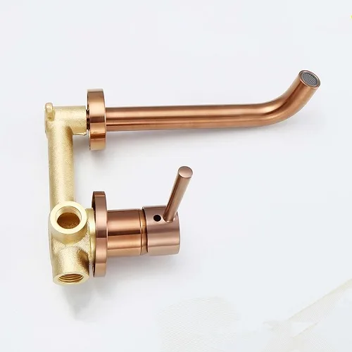 Vòi lavabo âm tường màu hồng vàng MKV-600010RG