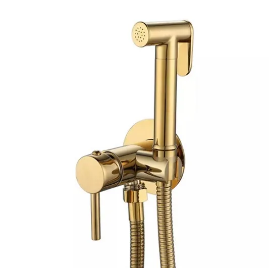Miken F-7505GM Vòi xịt vệ sinh nóng lạnh âm tường màu vàng F-7505GM