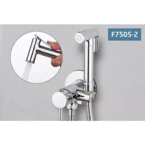 Vòi xịt vệ sinh nóng lạnh màu chrome F-7505W-2