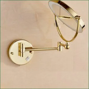Gương trang điểm phóng đại màu vàng có đèn Led Miken MKG-M1208G