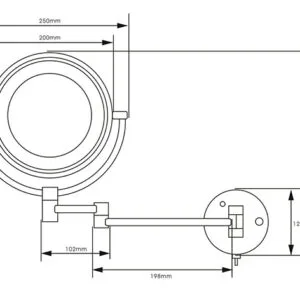 Gương trang điểm phóng đại có đèn Led Miken MKG-M1208W