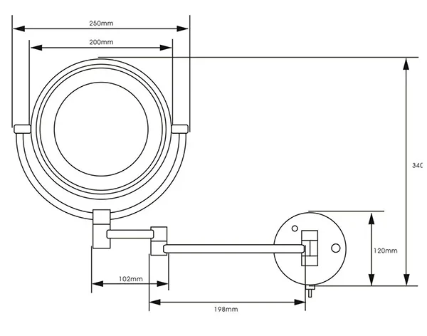 Gương trang điểm phóng đại có đèn Led Miken MKG-M1208W