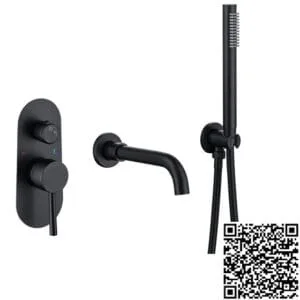 Vòi sen bồn tắm âm tường nóng lạnh mạ màu đen MKS-17019B