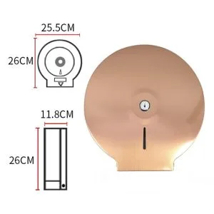 Hộp đựng giấy vệ sinh Inox 304 màu hồng vàng vân gỗ loại lớn MK-1103RG