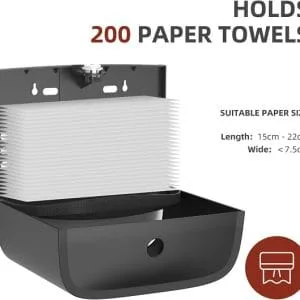 Hộp giấy lau tay treo tường màu đen MKG-E6015B