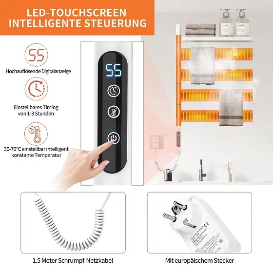 Giàn sấy khăn tắm khăn mặt màu trắng kết nối APP điện thoại thông minh G69W Wifi
