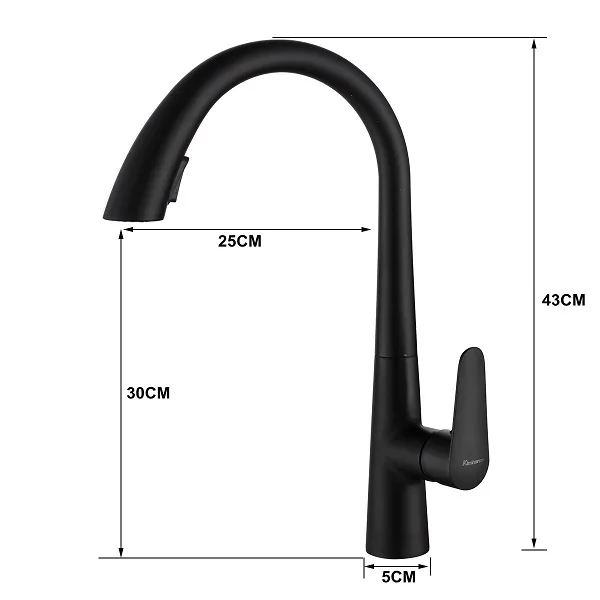Vòi rửa bát màu đen nóng lạnh rút dây MK-0578B