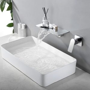 Vòi chậu lavabo, vòi bồn tắm âm tường màu chrome MKV-600018