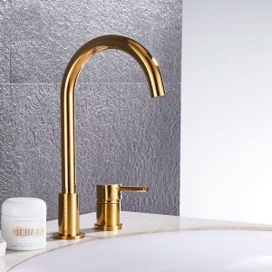 Vòi chậu lavabo, vòi bồn tắm màu vàng bóng MKV-30003-GB