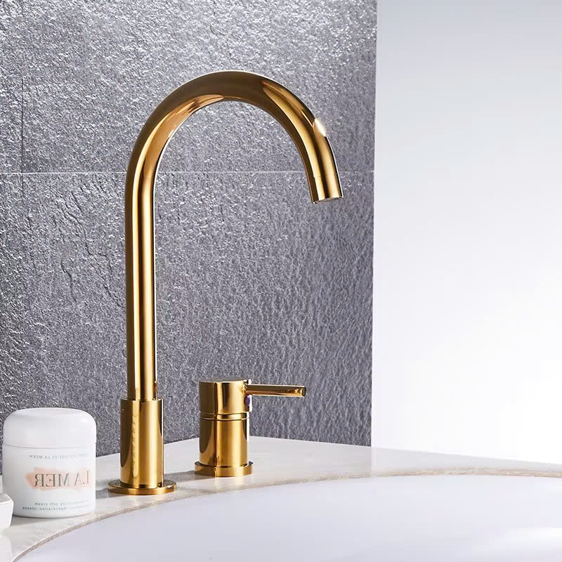 MKV-30003-GB Vòi chậu lavabo, vòi bồn tắm màu vàng bóng MKV-30003-GB